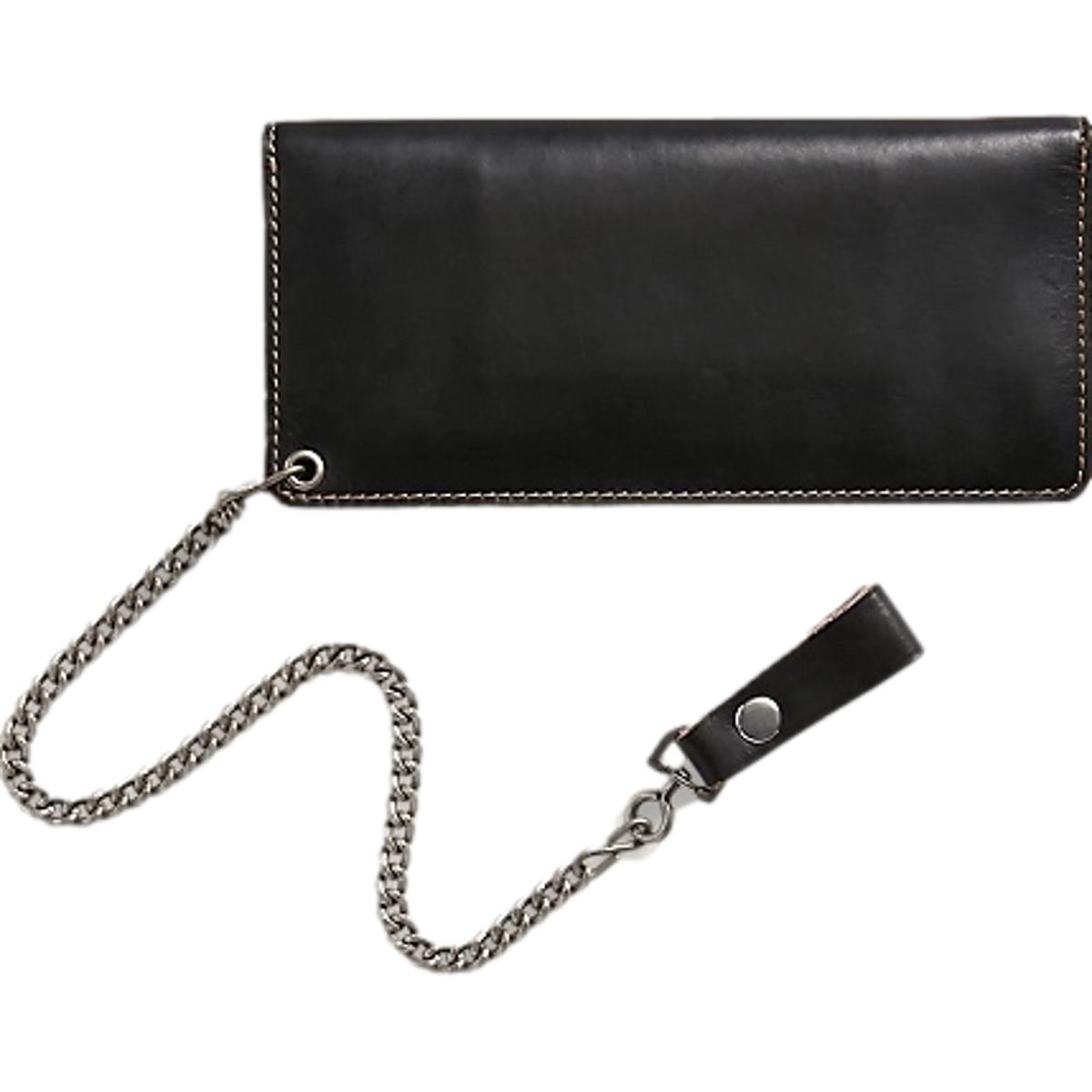 Leather Chain Wallet Black Over Brown - Wallet