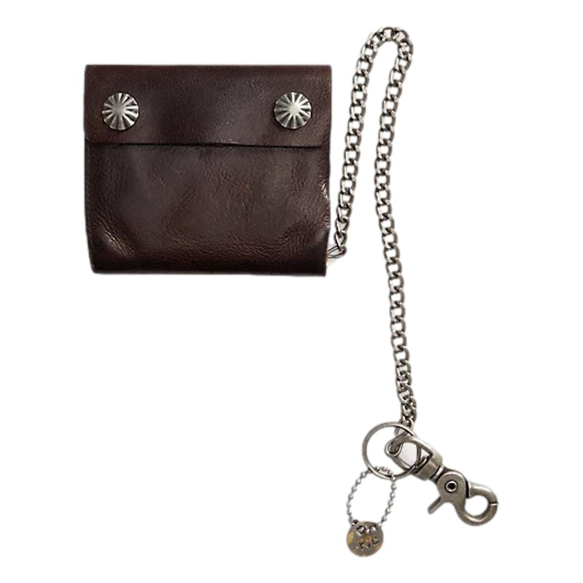 Leather Rider Wallet With Chain Dark Brown - Wallet