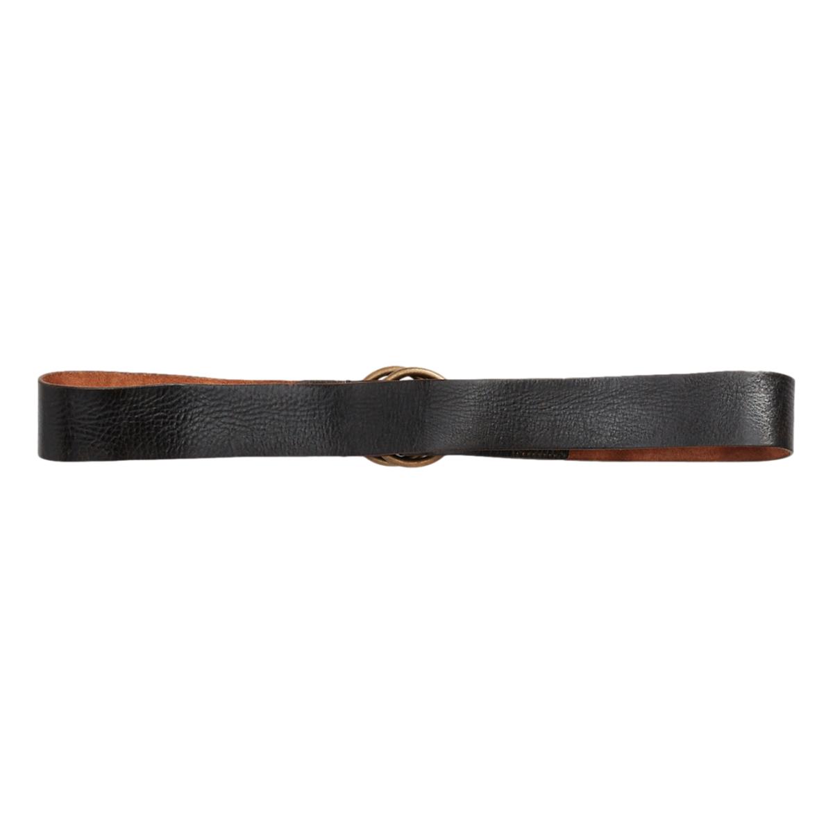 Leather Double–O-Ring Belt Black Over Brown - Belts