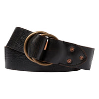 Leather Double–O-Ring Belt Black Over Brown - Belts