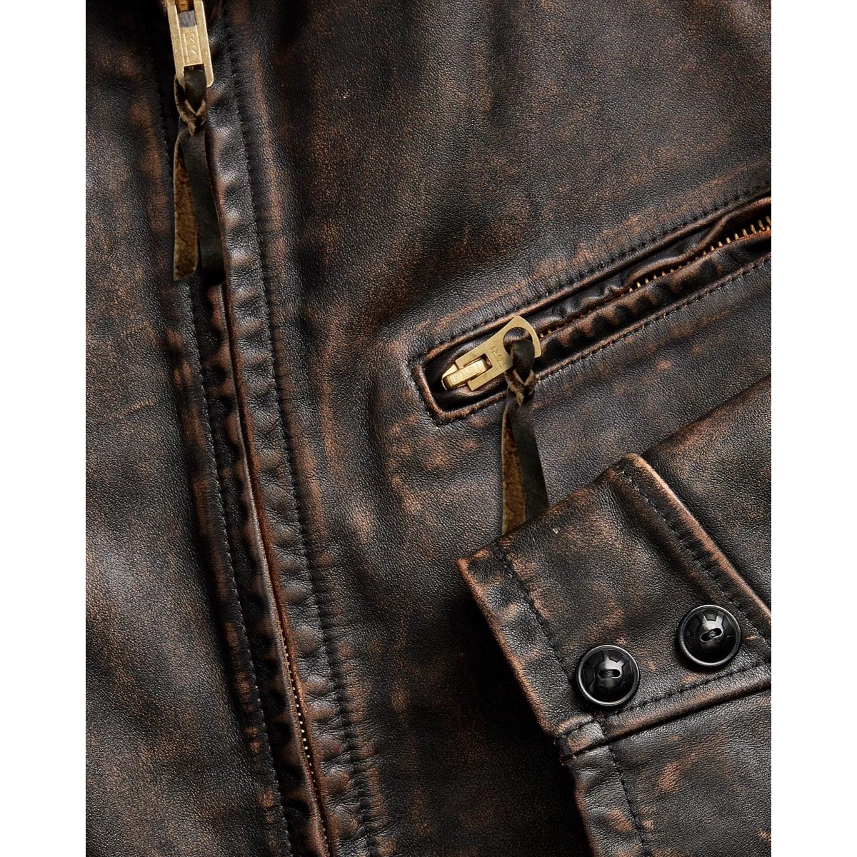 Leather Jacket Black Over Brown - Leather Jacket