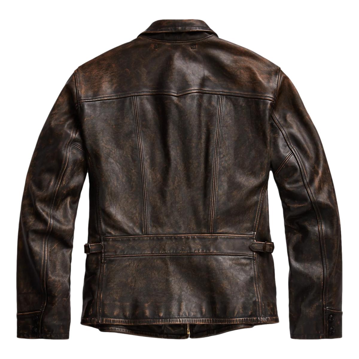 Leather Jacket Black Over Brown - Leather Jacket