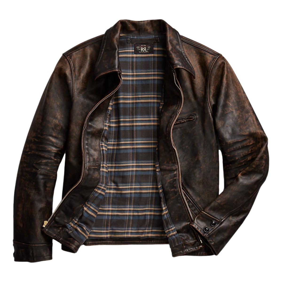 Leather Jacket Black Over Brown - Leather Jacket