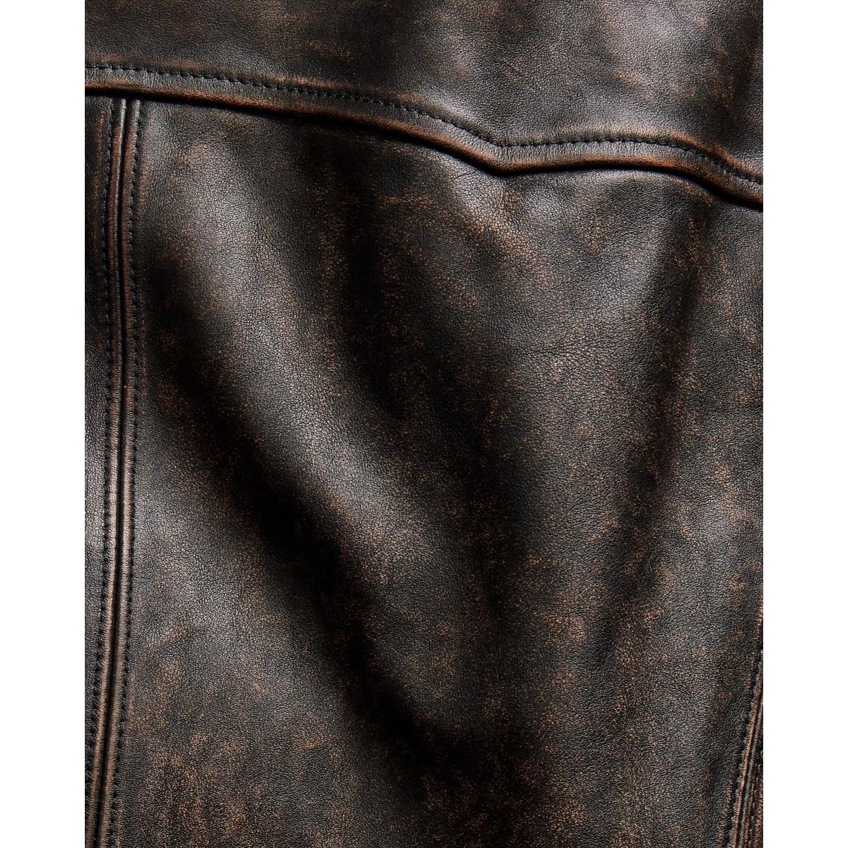 Leather Jacket Black Over Brown - Leather Jacket