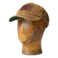 Leather-Patch Corduroy Trucker Cap Tan - Hat