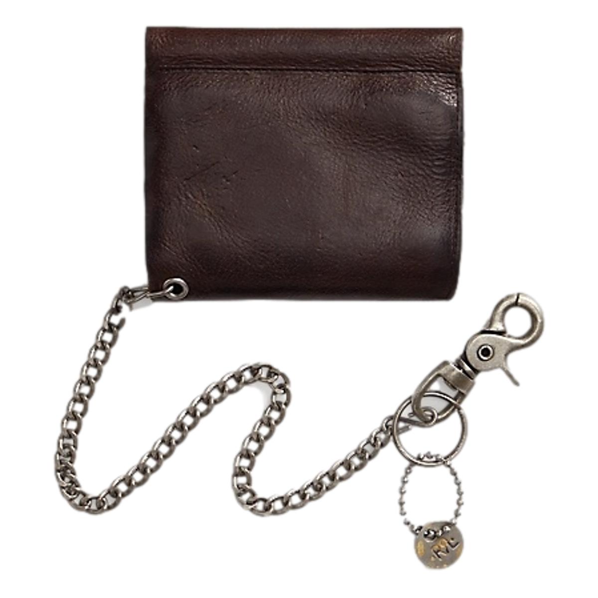 Leather Rider Wallet With Chain Dark Brown - Wallet