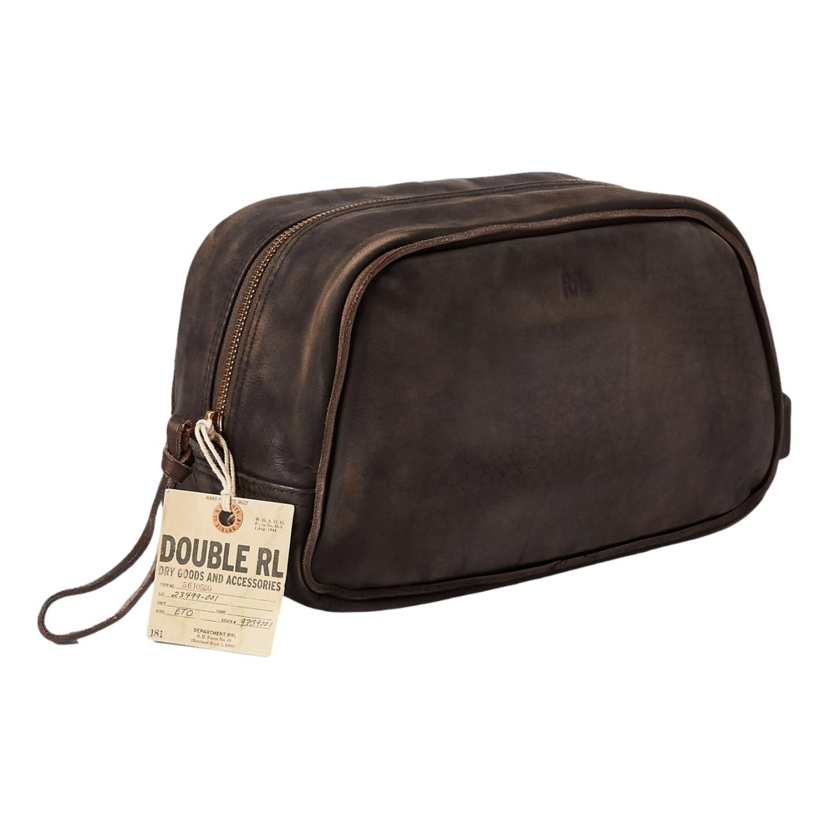 Leather Travel Case Dark Brown - Dopp Kit