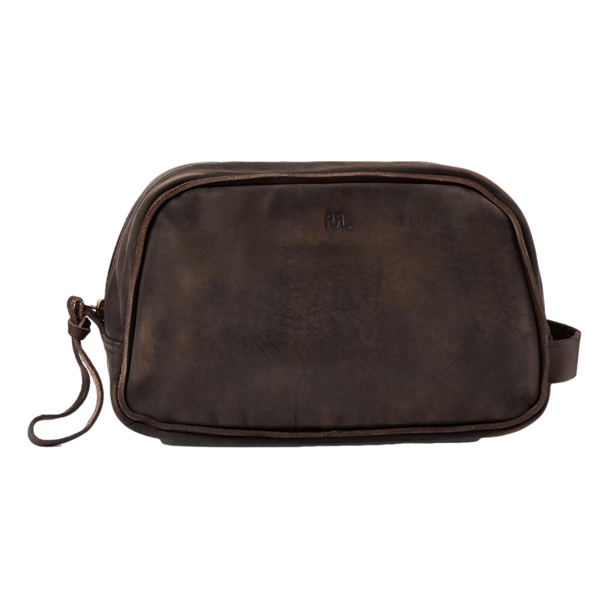 Leather Travel Case Dark Brown - Dopp Kit