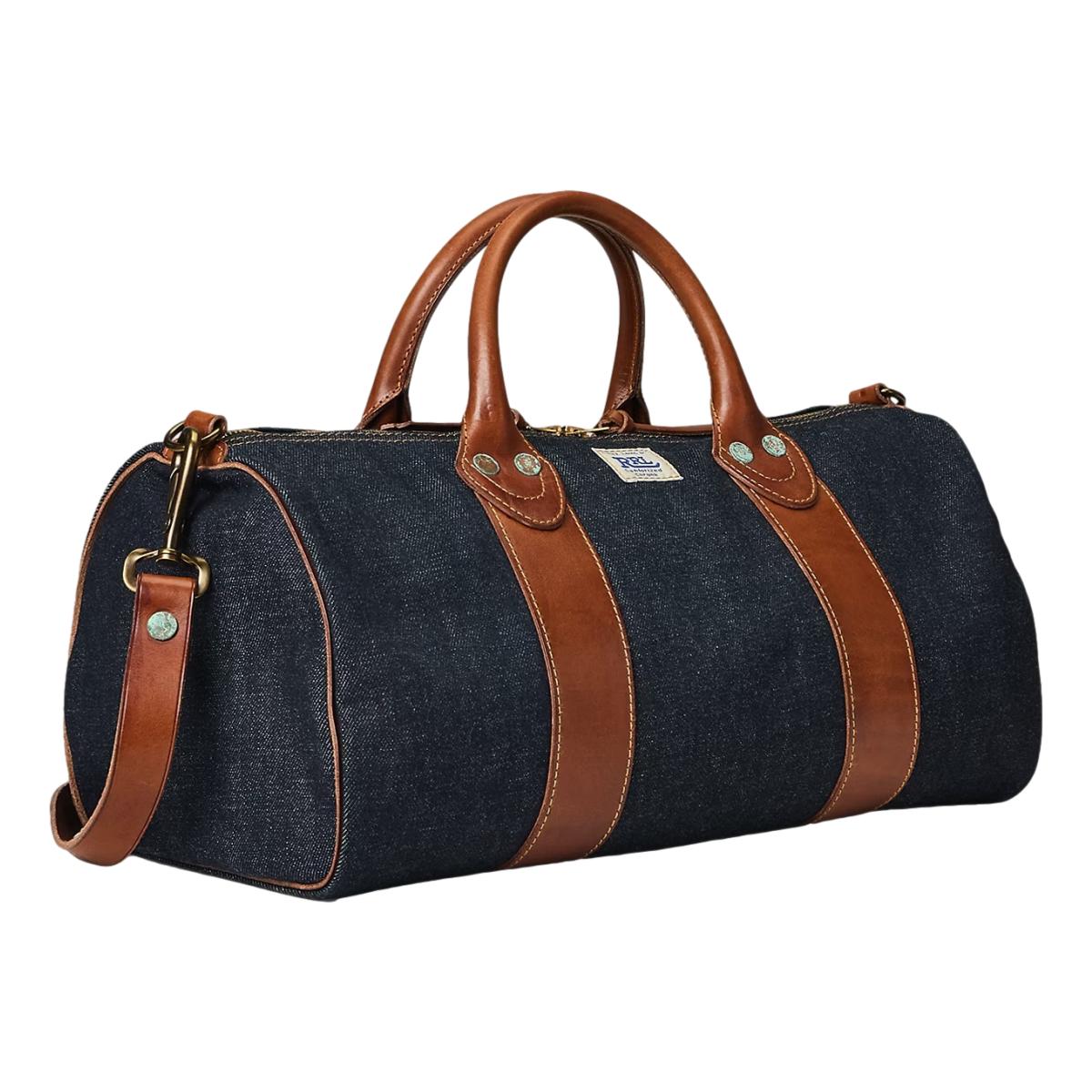 Leather-Trim Indigo Denim Duffel - Bag