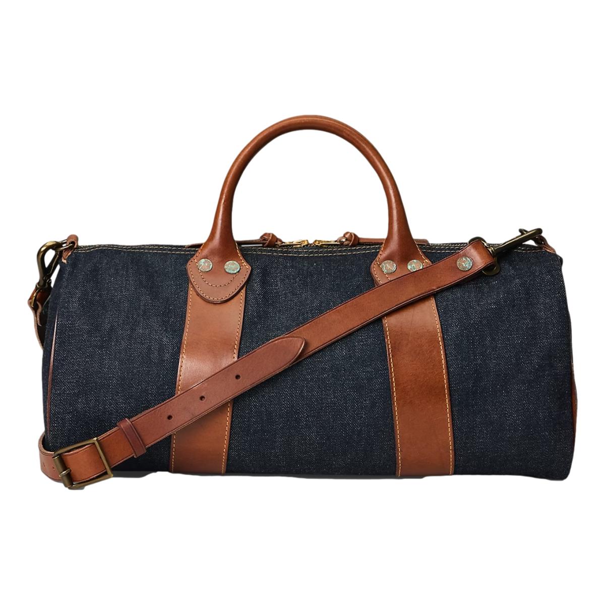 Leather-Trim Indigo Denim Duffel - Bag