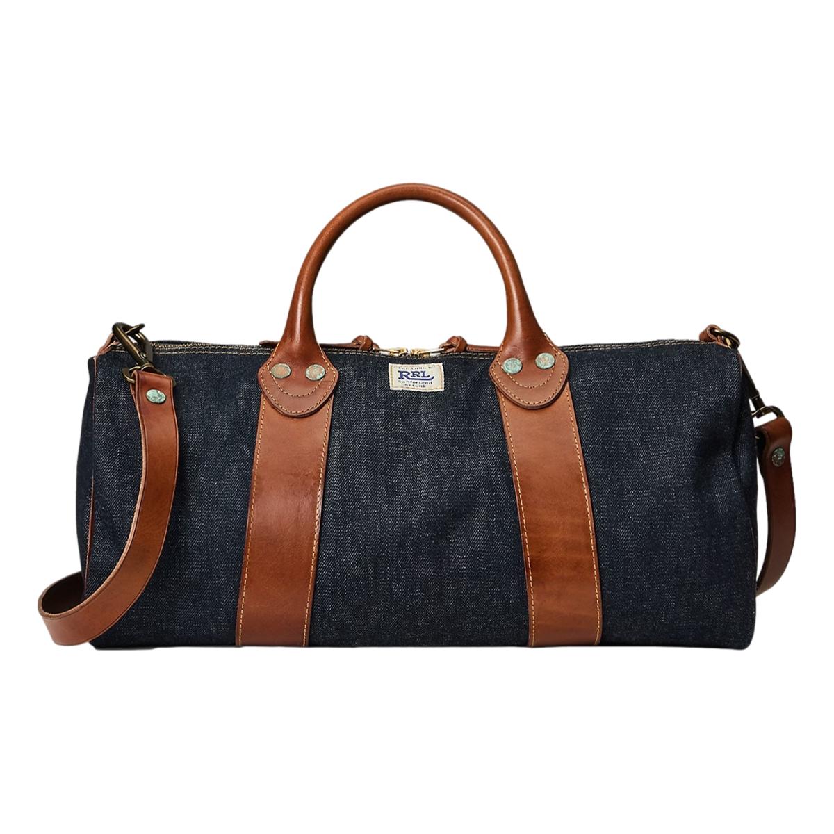 Leather-Trim Indigo Denim Duffel - Bag