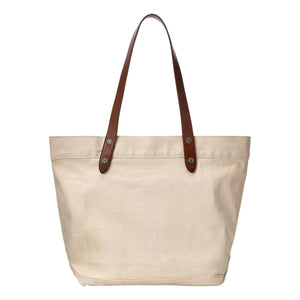 Leather-Trim Twill Tote - Bag