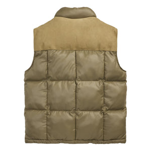 Leather-Yoke Quilted Ripstop Vest Vintage Olive - Vest