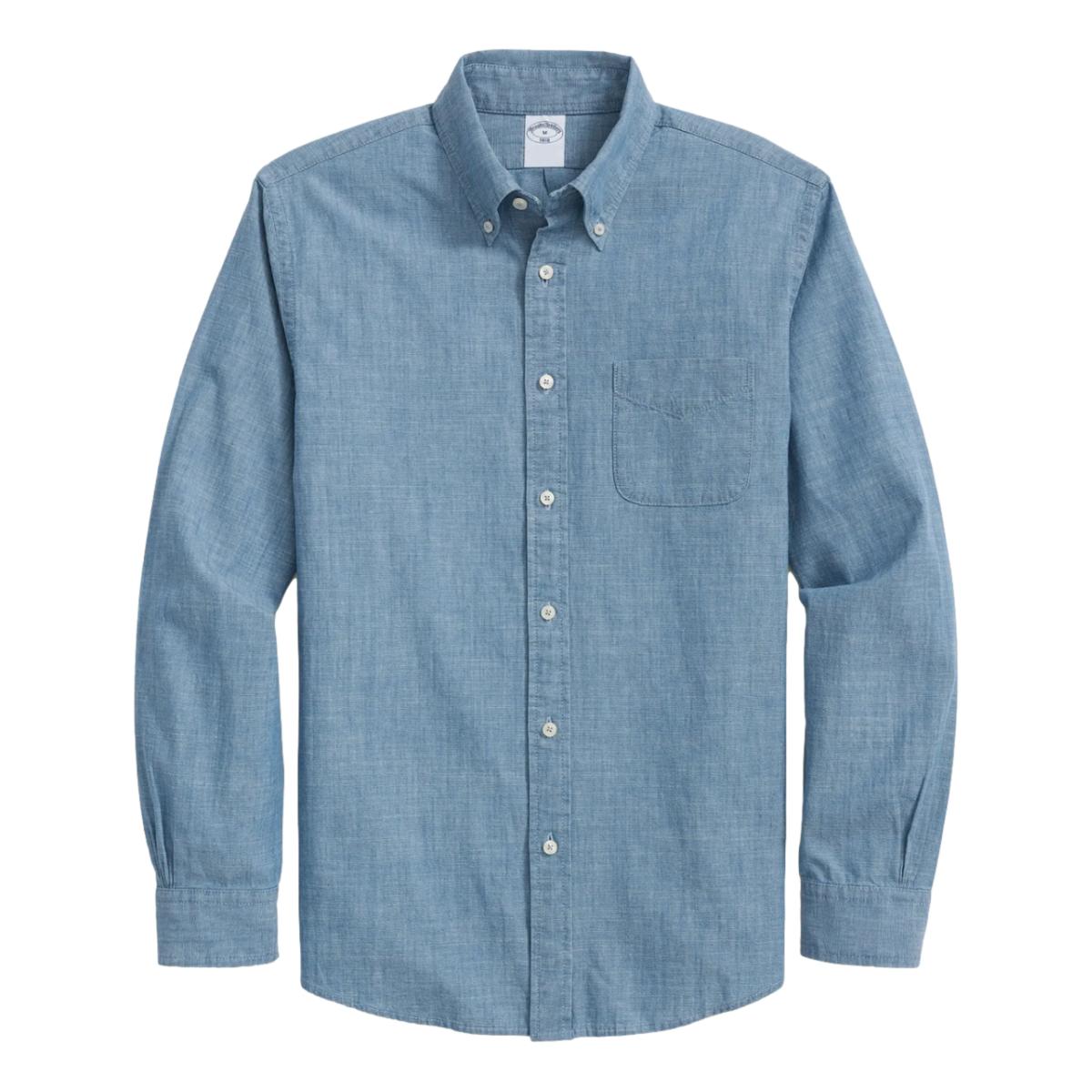 Light Chambray Button Down Collar Shirt - Shirts