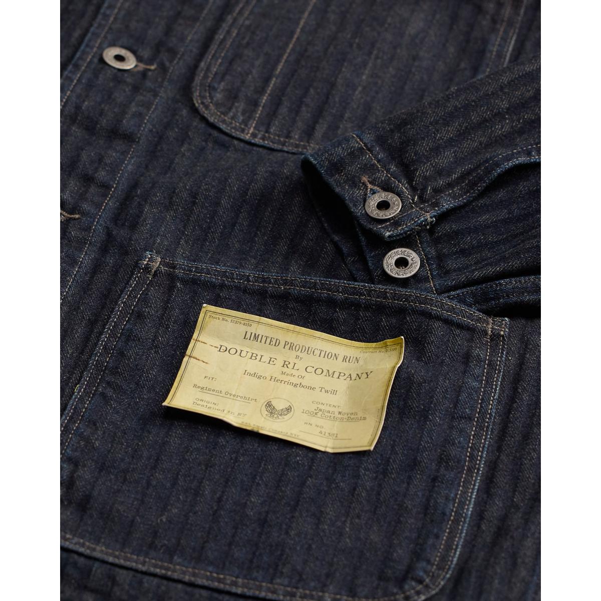 Limited-Edition Indigo Herringbone Shirt - outerwear