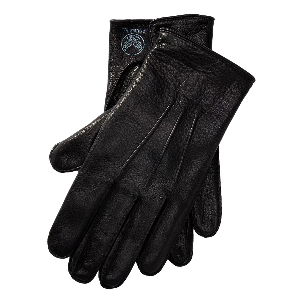 Lined Leather Gloves Vintage Black - Gloves