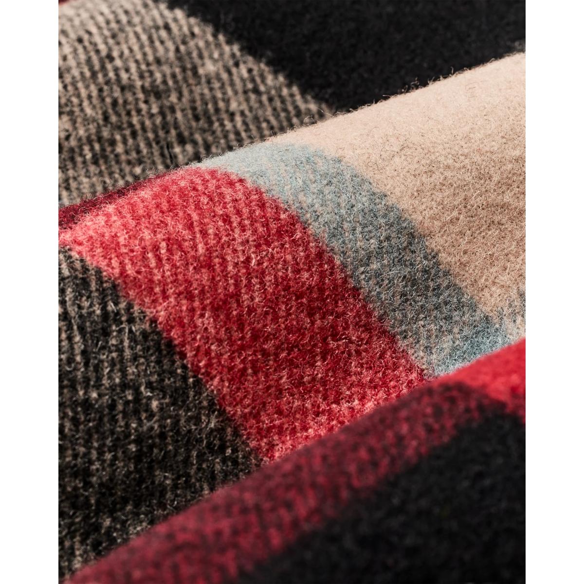 Lined Mackinaw Wool Packer Coat Red Cream Blue Plaid