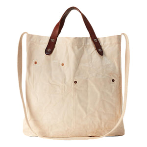 Logo Canvas Market Tote Greige - Bag