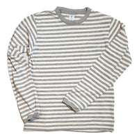 Long Sleeve Narrow Stripe Oat Heather Grey - T-shirt