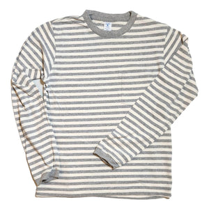 Long Sleeve Narrow Stripe Oat Heather Grey - T-shirt