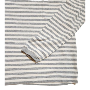 Long Sleeve Narrow Stripe Oat Heather Grey - T-shirt