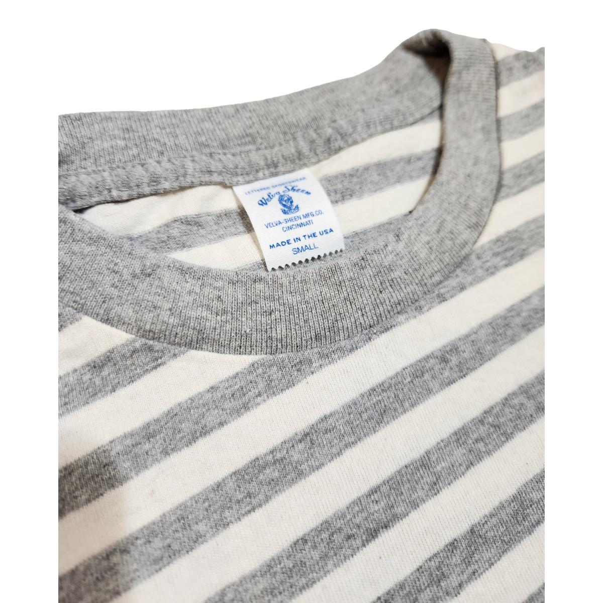 Long Sleeve Narrow Stripe Oat Heather Grey - T-shirt