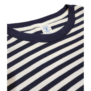 Long Sleeve Narrow Stripe White Navy - T-shirt