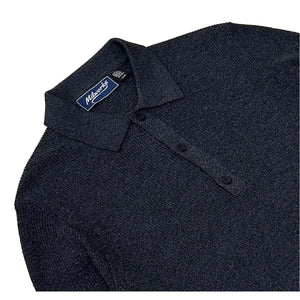 Long-Sleeve Polo Sweater Asphalt - sweater
