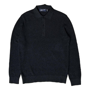 Long-Sleeve Polo Sweater Asphalt - sweater