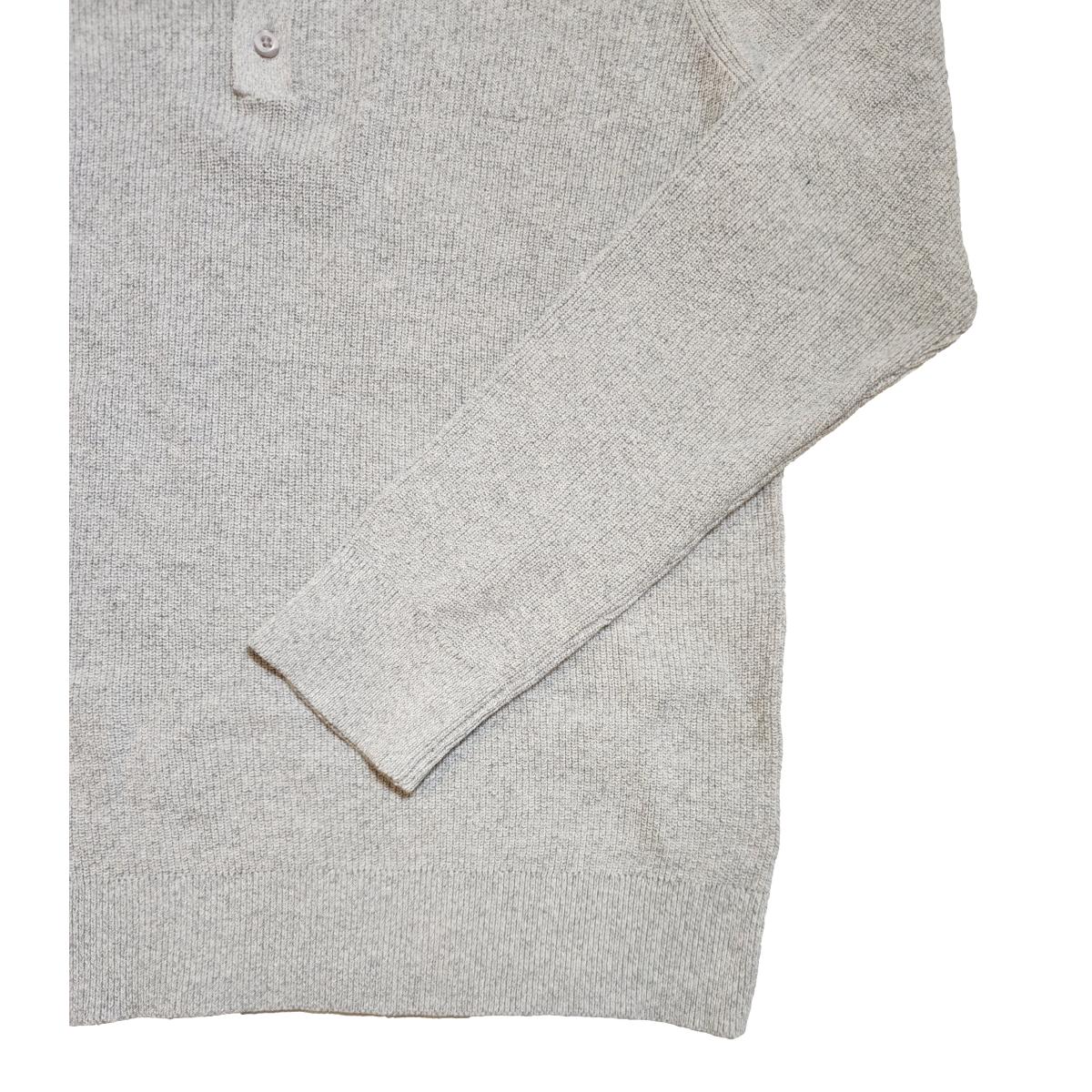Long-Sleeve Polo Sweater Granite - sweater