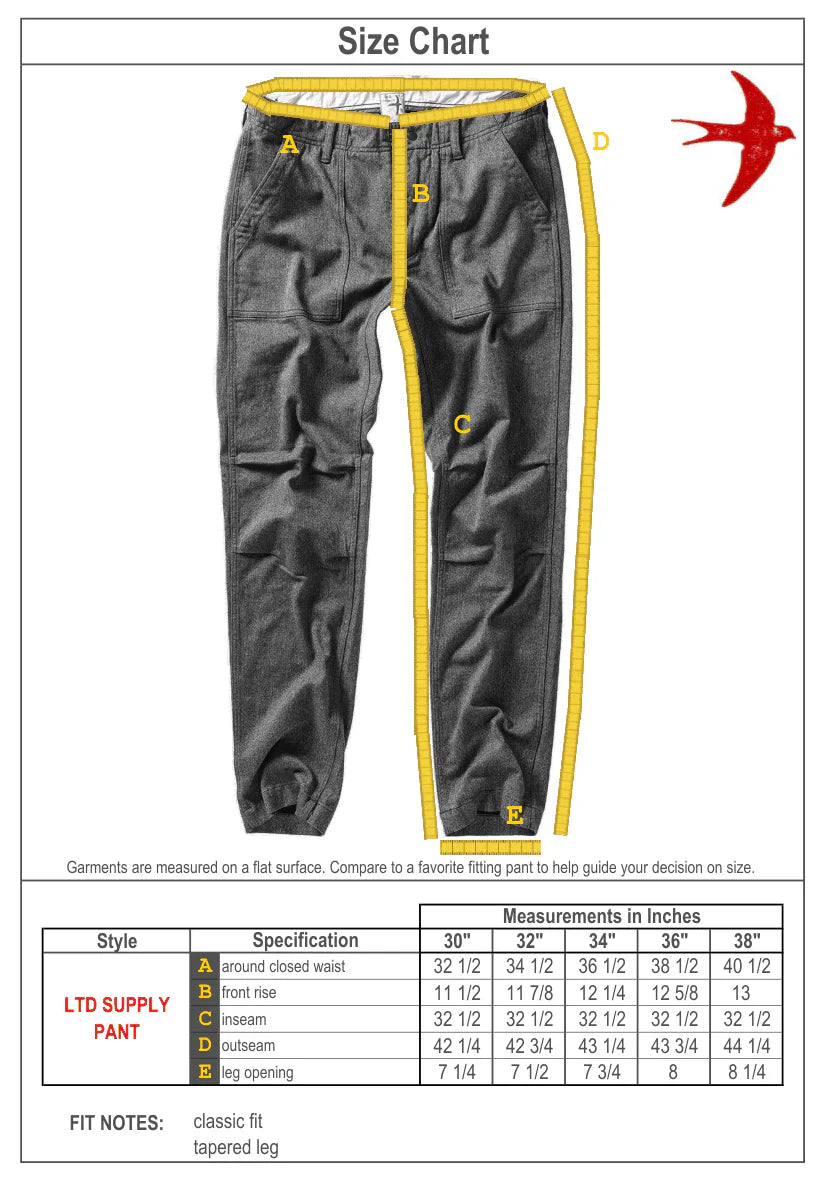 Ltd Supply Pant Charcoal Covert - Pant