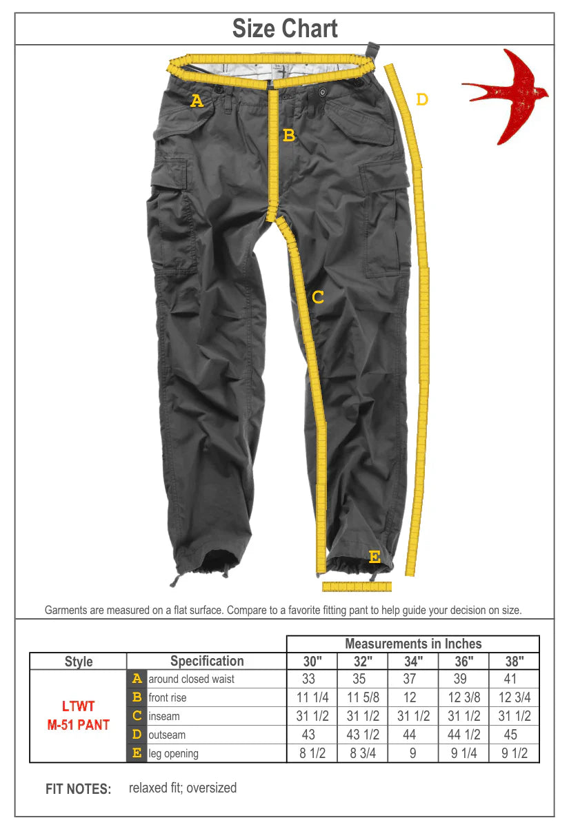 Ltwt M-51 Pant Surplus Olive - Pant