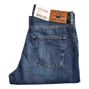 M5 Relaxed Tapered 13oz Kuroki Selvedge Dark Worn Denim