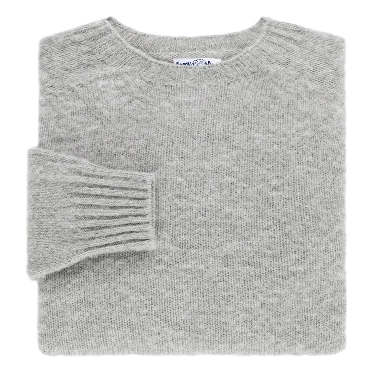 Made-in-Scotland Light Grey Shaggy Dog Sweater - Sweater