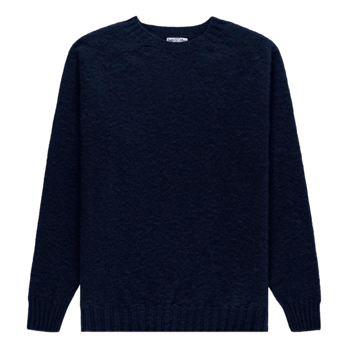 Made-in-Scotland Navy Shaggy Dog Sweater - Sweater