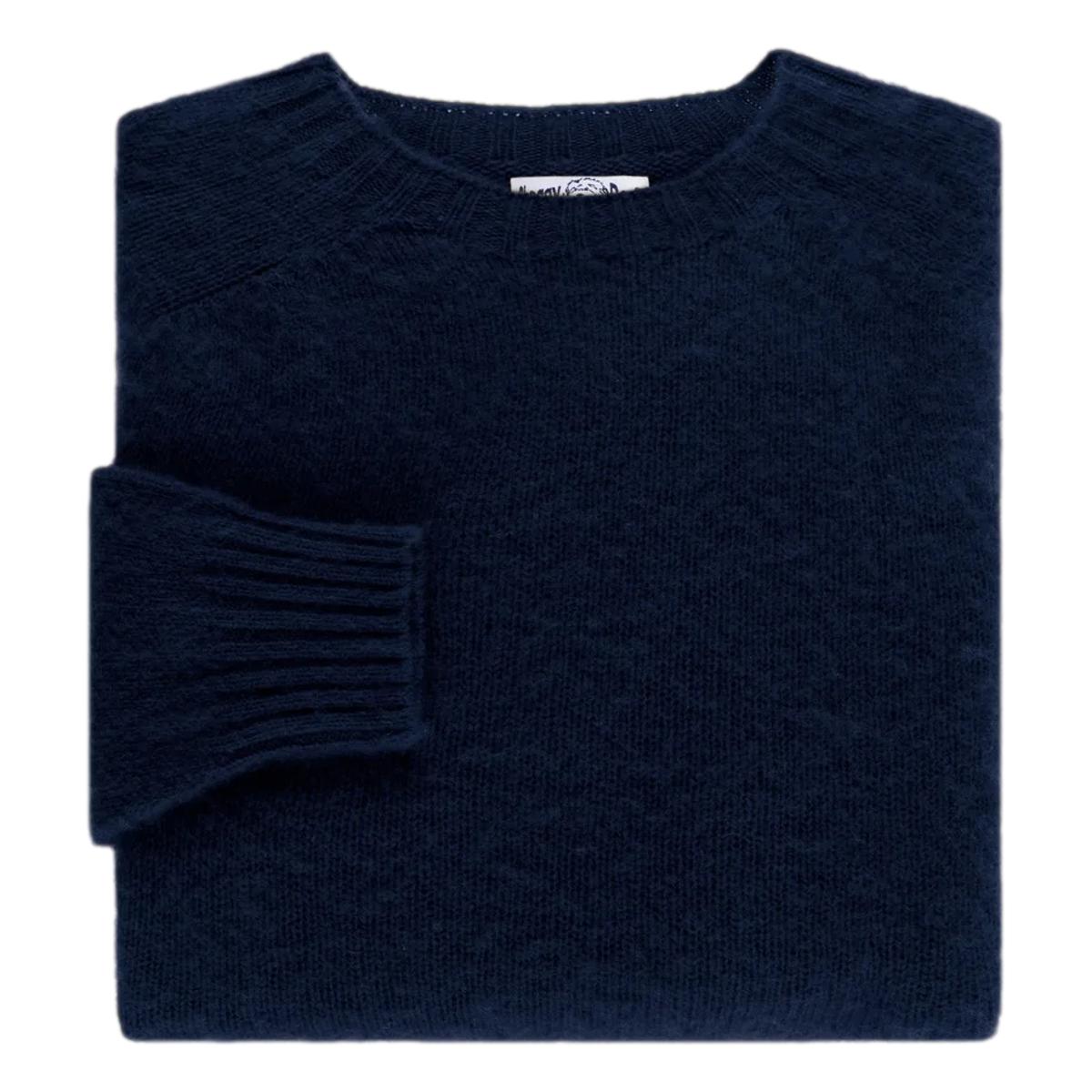 Made-in-Scotland Navy Shaggy Dog Sweater - Sweater