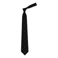 Made-in-USA Black and Buff Skull & Bones Club Tie - Tie