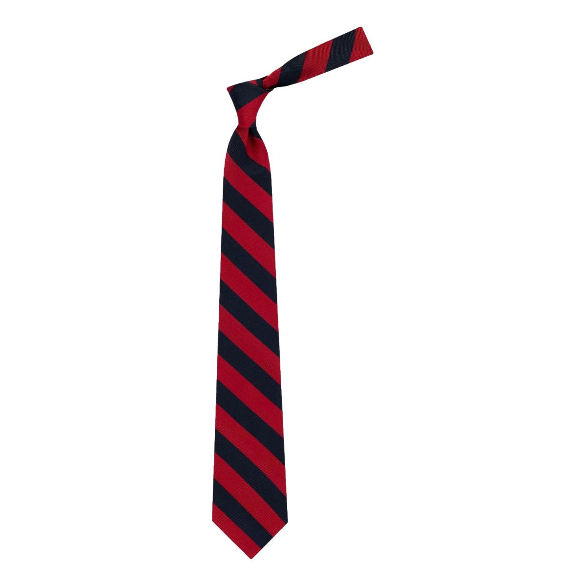 Made-in-USA Navy & Red Guard Stripe Silk Repp Tie - Tie