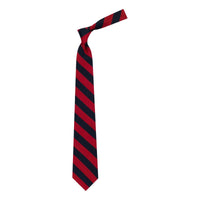 Made-in-USA Navy & Red Guard Stripe Silk Repp Tie - Tie