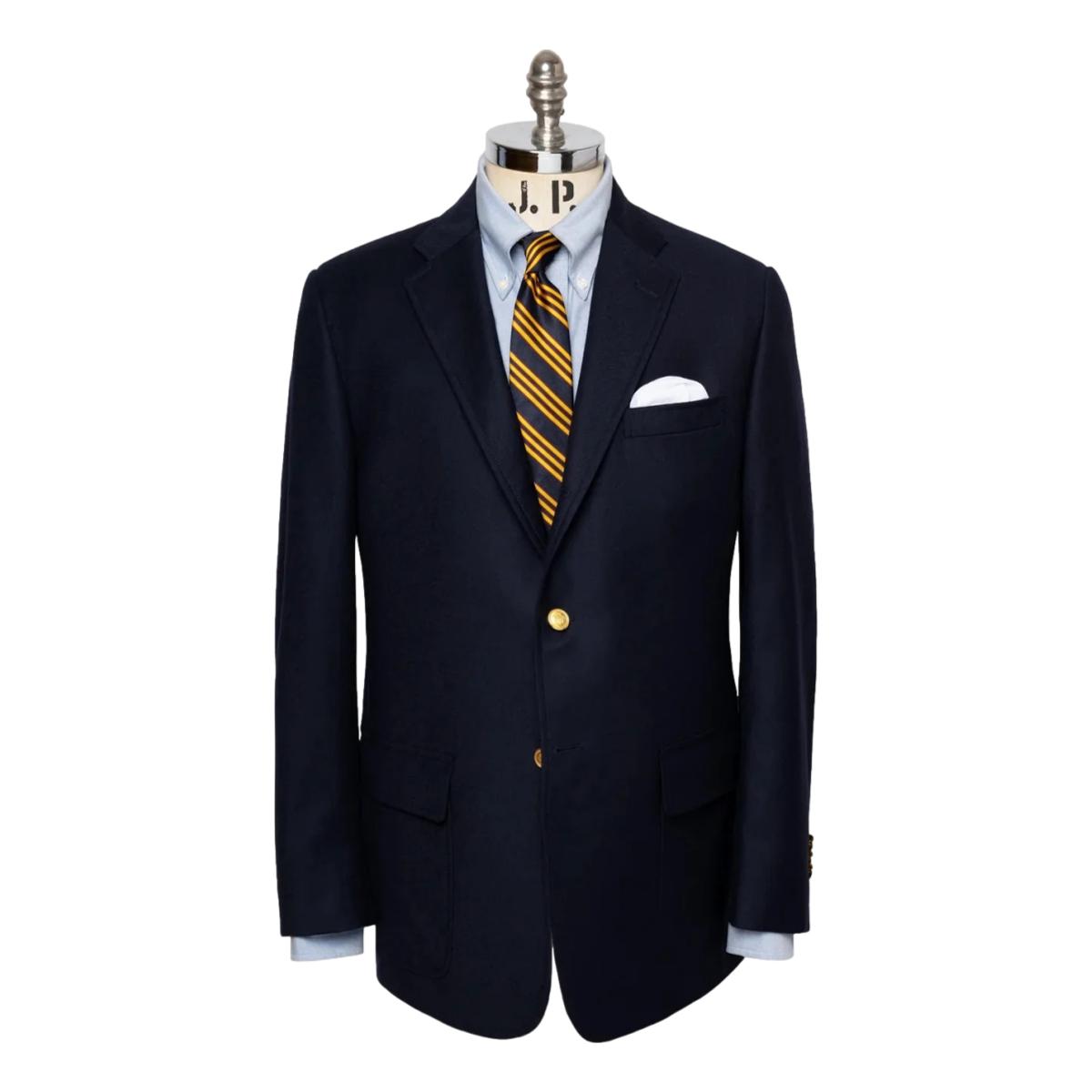 Made-in-USA Navy Wool Doeskin Blazer - Blazer