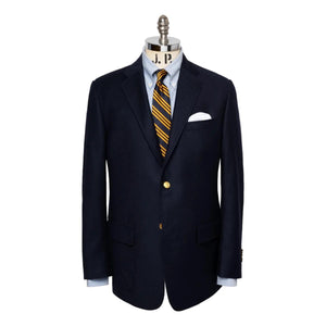 Made-in-USA Navy Wool Doeskin Blazer - Blazer