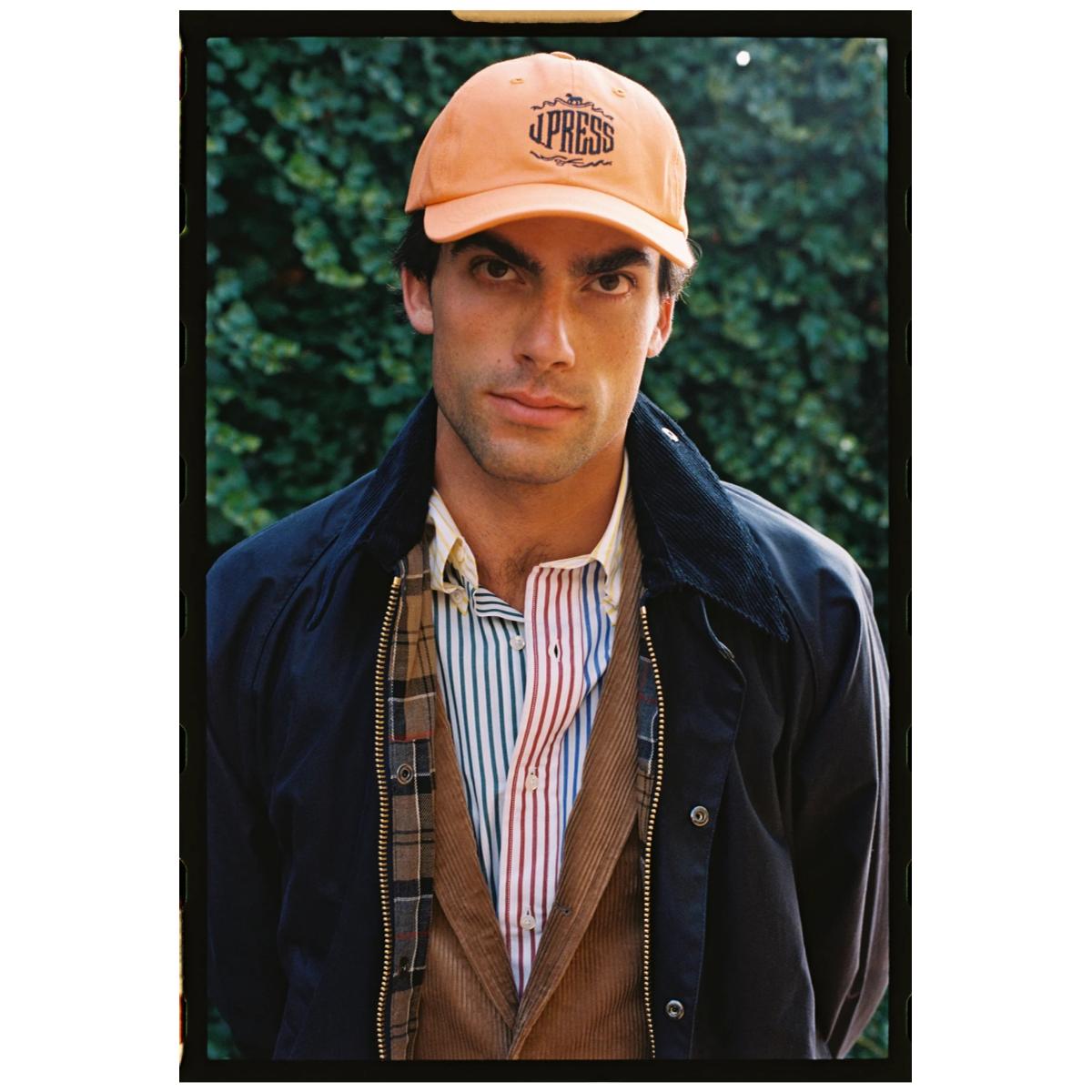 Made-in-USA Orange J. Press Embroidered Logo Dad Hat - Hat