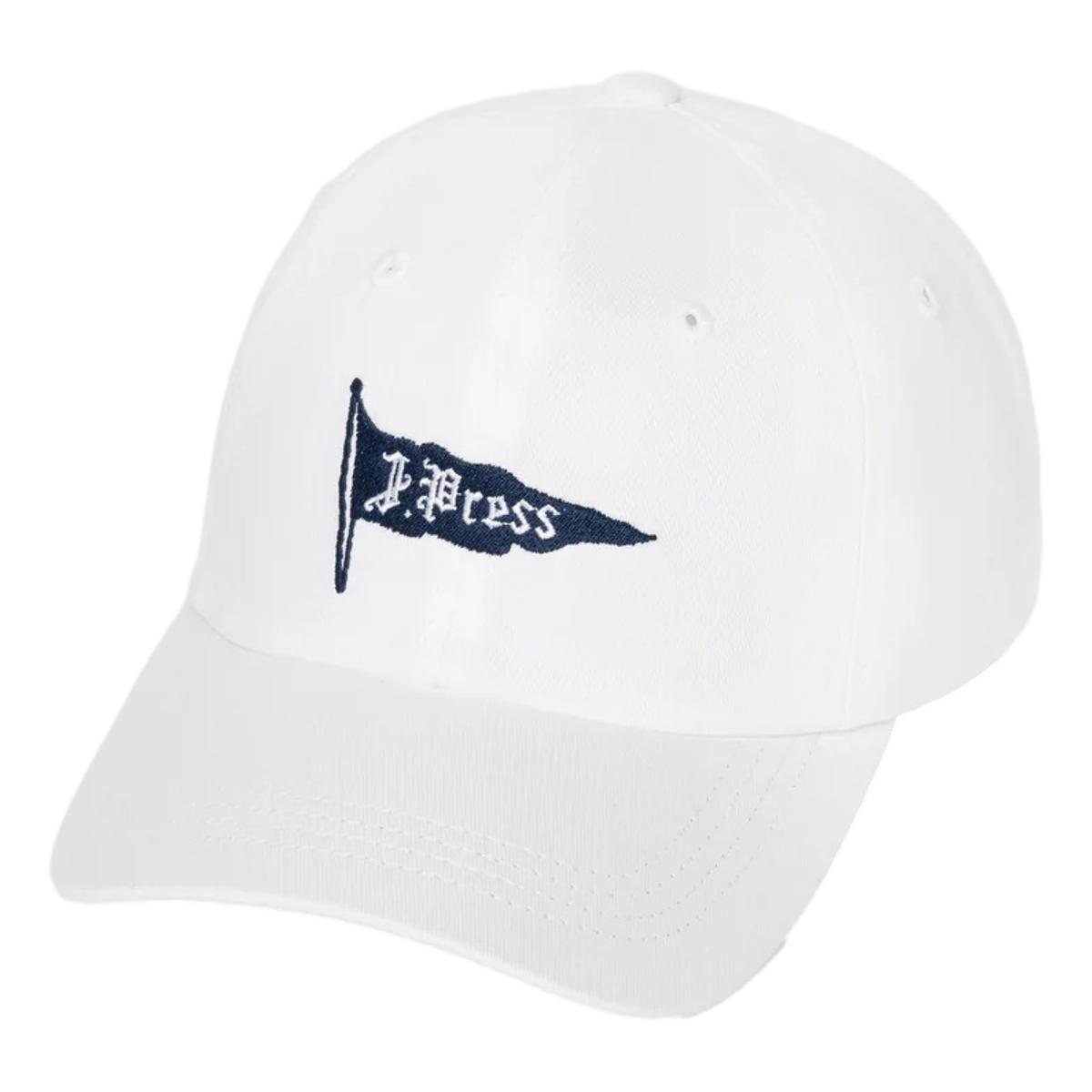 Made-in-USA White J. Press Embroidered Burgee Dad Hat - Hat