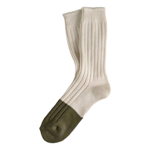 Marine Collection Cotton Duplo Raw White & Olive Green