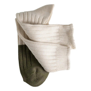 Marine Collection Cotton Duplo Raw White & Olive Green