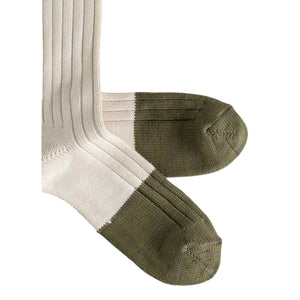 Marine Collection Cotton Duplo Raw White & Olive Green