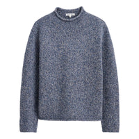 Marled Rollneck In Merino Wool Marled Blue - Sweater