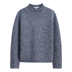 Marled Rollneck In Merino Wool Marled Blue - Sweater