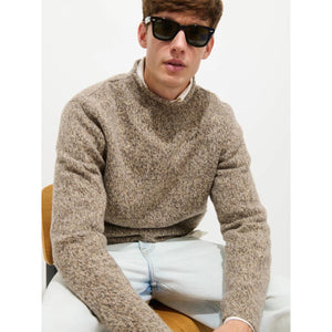 Marled Rollneck In Merino Wool Marled Cedar - Sweater