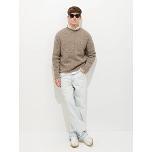 Marled Rollneck In Merino Wool Marled Cedar - Sweater